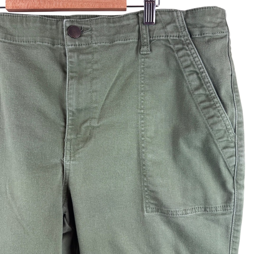 Cabi Utility Jogger Pants Womens 16 Olive Green High Rise Ankle Zip 4318